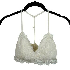 Aerie Cream Lace Bralette With‎ Scalloped Hem & Adjustable Straps Sz S/P